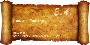 Ember Ambrus névjegykártya
