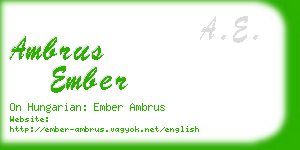 ambrus ember business card